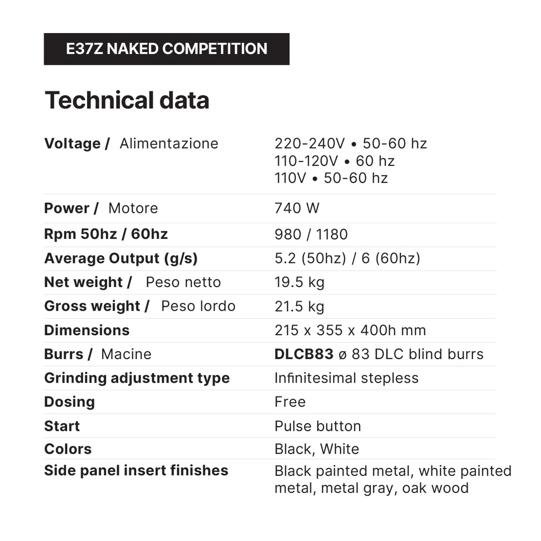 Ceado E37Z Naked Single Dose Coffee Grinder Black