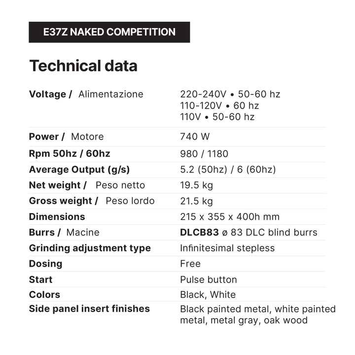 Ceado E37Z Naked Single Dose Coffee Grinder Black